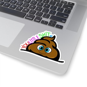 Funny Poop Sticker: Hand-Drawn Vinyl Decal for Laptop or Water Bottle
