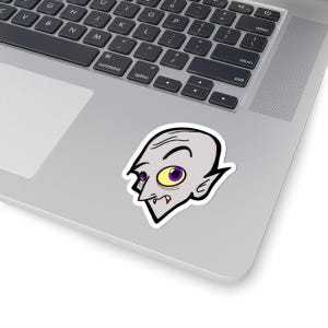 Hand Drawn Vampire Sticker | Gothic Horror Vinyl Sticker | Spooky Cute Halloween Sticker for Laptop Water Bottle Journal