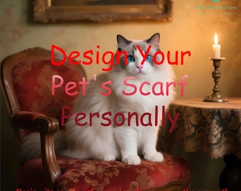 Custom Pet Portrait Silk Scarf: Personalized Photo Gift, Handmade