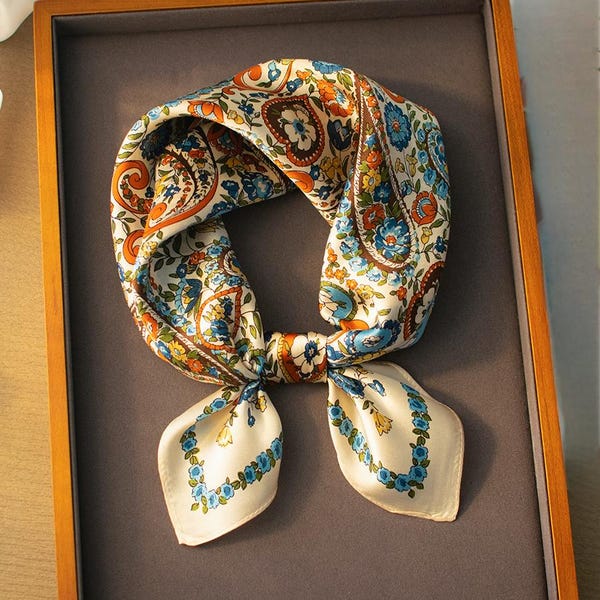 Boho 100% jedwabny szal morwowy, wiosenno-letni, elegancki jedwabny szal na głowę, dekoracyjny szal na szyję, prezent na Walentynki