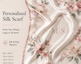 Personalisierte Seidenschal - Erstellen Sie Ihr eigenes Design, perfektes Geschenk für Hochzeiten, Geburtstage und Valentinstag, Geschenk für sie