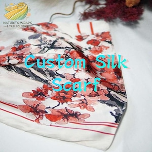 Custom Silk Scarf: Personalized Twill, Charmeuse, or Chiffon