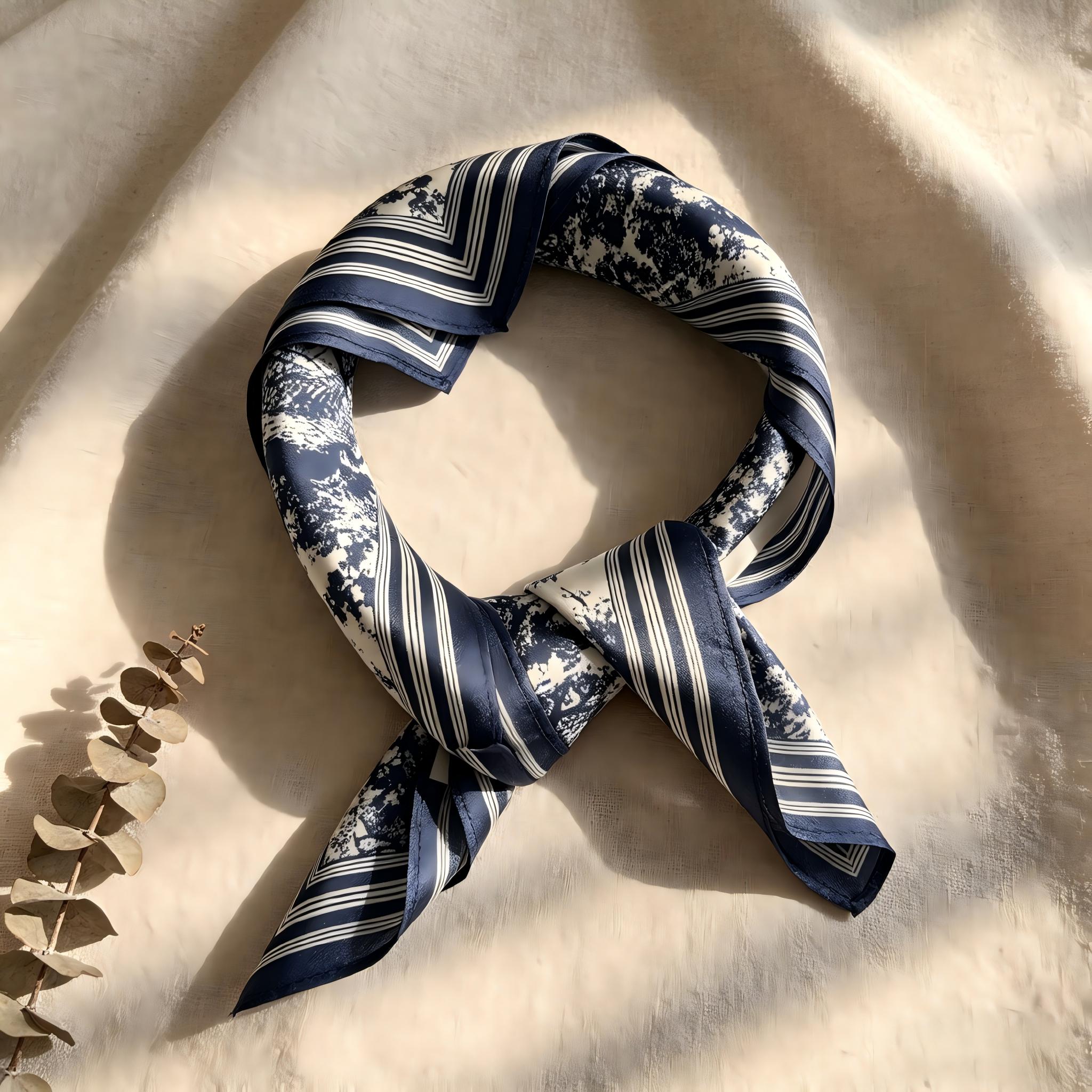Toile De Silk Scarf Personalized Gift for Her, 100% Mulberry Silk