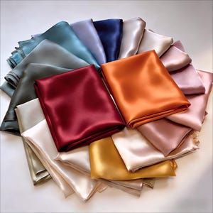 Lenço quadrado 100% seda 53x53 cm | Lenço de pescoço em seda cor amoreira | Lenço de cabelo luxuoso, laço para bolsa | Aniversário, casamento, Dia das Mães