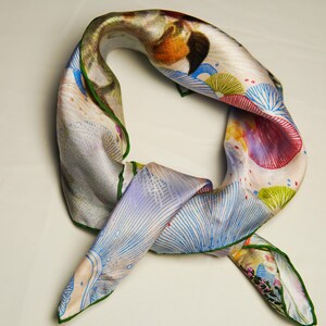 Silk Scarf for Women – Elegant 100% Silk Small Square Scarf with Hand-Rolled Edges, Perfect Mother’s Day Gift & Daily Wear Accessory