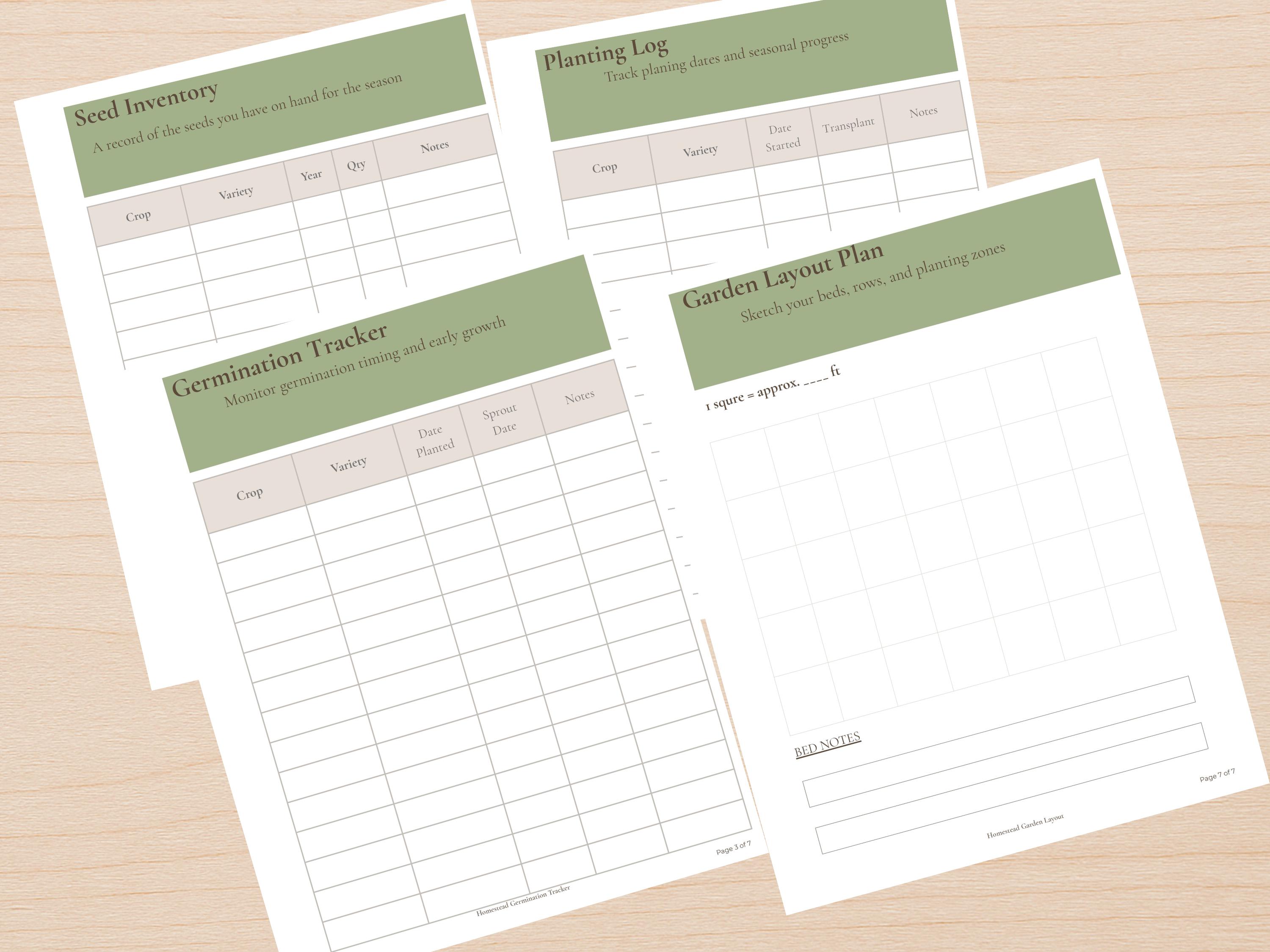 Seed Starting Planner Printable | Garden Planner PDF | Vegetable Garden ...