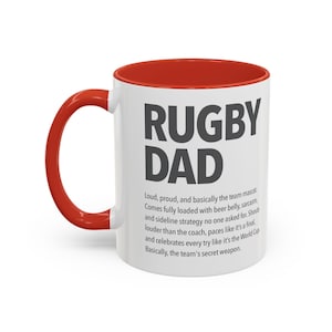 Fun RUGBY DAD Coffee Mug, Gift for Rugby Lovers, Father&#39;s Day, Sports Fans, Men&#39;s Drinkware Present 6 Nations Six World Cup Present Lions
