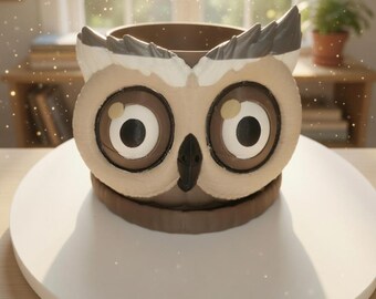 3D Printed Owl Planter with Drainage Tray