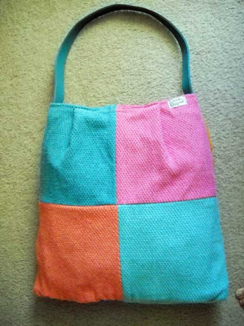 Beach Bag Large Terry Cloth Vinyl Lined Etsy