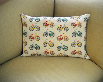Bicycles Pillow Colorful Canvas