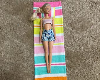 Fashion Doll Beach Towel  Stripes 1/6 Scale