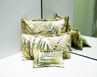 Palm Tree Pillows Set of 3 Very Small Shelf or Mantle Pillows