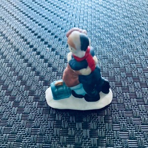 Miniature Christmas Village People Mother and Child Ceramic