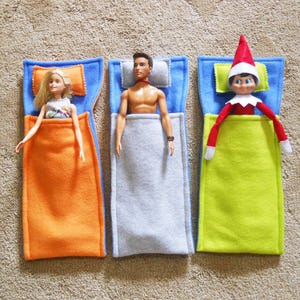 XL Doll Sleeping Bag & Pillow Double Fleece for 12&quot; Fashion Doll  1/6 Scale
