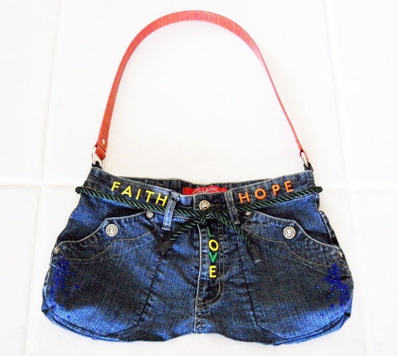 blue jean purse