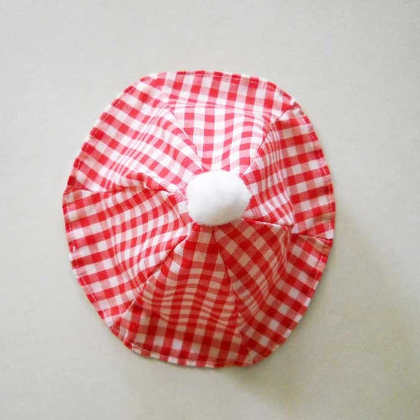 Baby Sun Hat Red & White Size Small