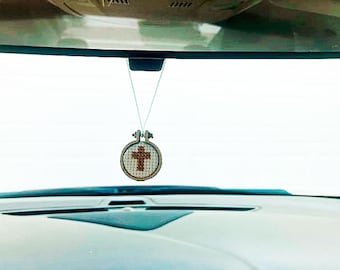 Cross Necklace / Rear View Mirror Charm