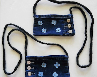Denim Phone  Purse  With With Shoulder Strap