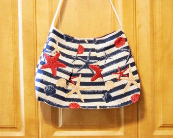 Starfish Purse Striped Tapestry Fabric