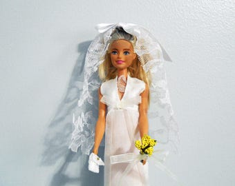 Fashion Doll Wedding Dress 1/6 Scale 11' TO 12"