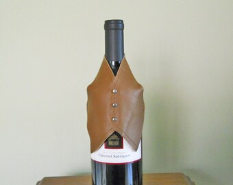 Wine Bottle Cover Leather Vest