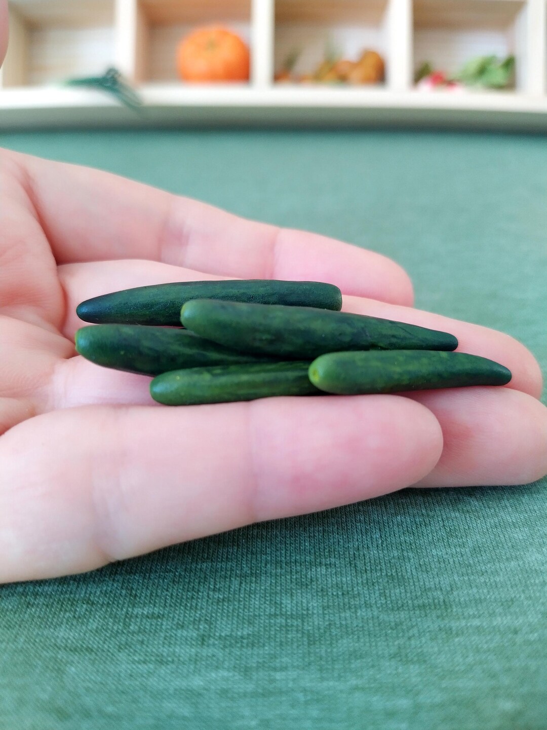 Mini Cubumber Miniature Cucumber 1:6 Miniature Realistic Vegetables Food for Dolls ...