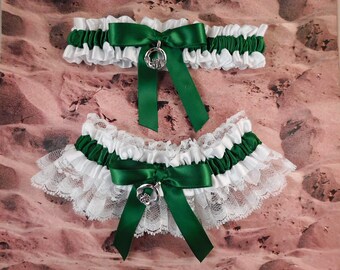 Something Blue Garter Claddagh Navy /& White Wedding Garter or Set Irish Wedding Plus Size and other Charms Available
