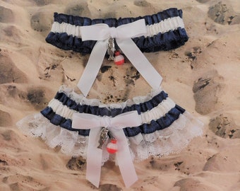 Fishing Garter Set of Two CHOOSE YOUR COLORS Custom Made Set of two Wedding Bridal Set Novelty Bobber Fish Themed Wedding