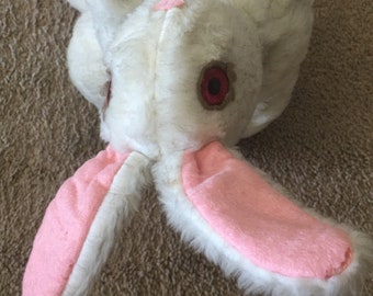 Vintage Mother Earth's Children Bunny Rabbit Puppet, Stuffed Animal~ Large Tawny White Rabbit "PUFFET"