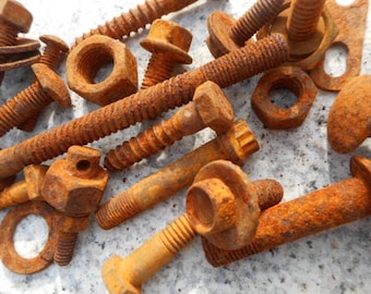 Rusty Screws Nuts and Bolts for assemblage art, sculpture, home decor