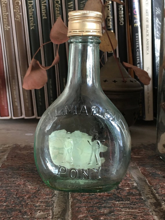 Vintage 1970's Almaden PONY Wine Bottle Light Green Glass Etsy