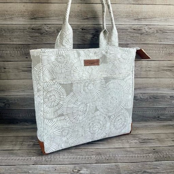Small Canvas Tote With Zipper Etsy