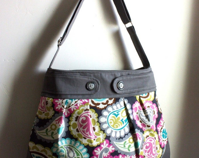 Paisley Dream Hobo/ Messenger/ Diaper Bag in Charcoal/ - Etsy