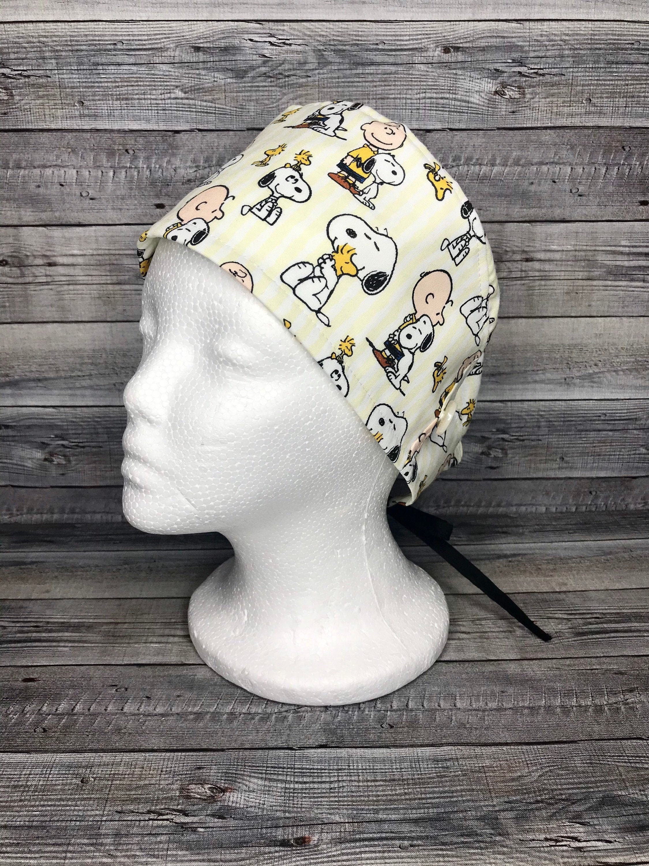cindymars7 Snoopy Peanuts Scrub cap/Nurse Hat W Buttons/ Medical Scrub Cap/Scrub Cap/ Scrub Cap/Head Cap/Doctors cap/Veterinarian cap/Surgeon Cap