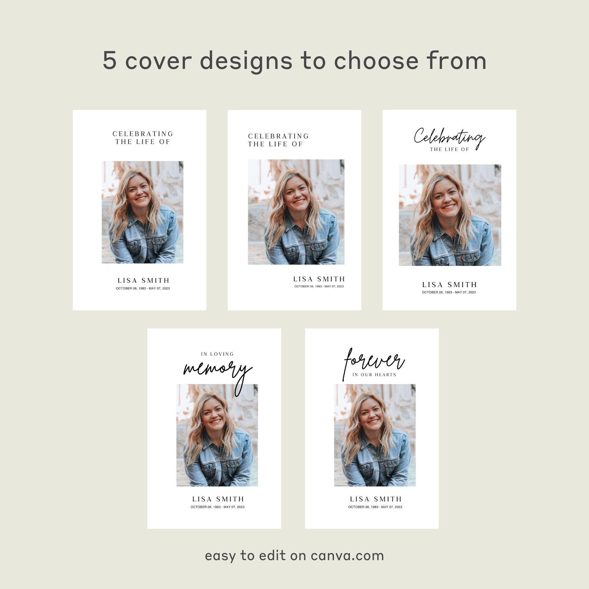 Funeral Program, Obituary Template, Funeral Program Template, in Loving ...