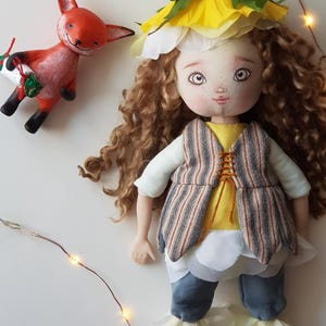 Muñeca de colección, muñeca textil, muñeca de trapo