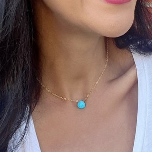 Sleeping Beauty Turquoise Necklace Real Sleeping Beauty Turquoise Pendant Natural Turquoise Jewelry Dainty December Birthstone