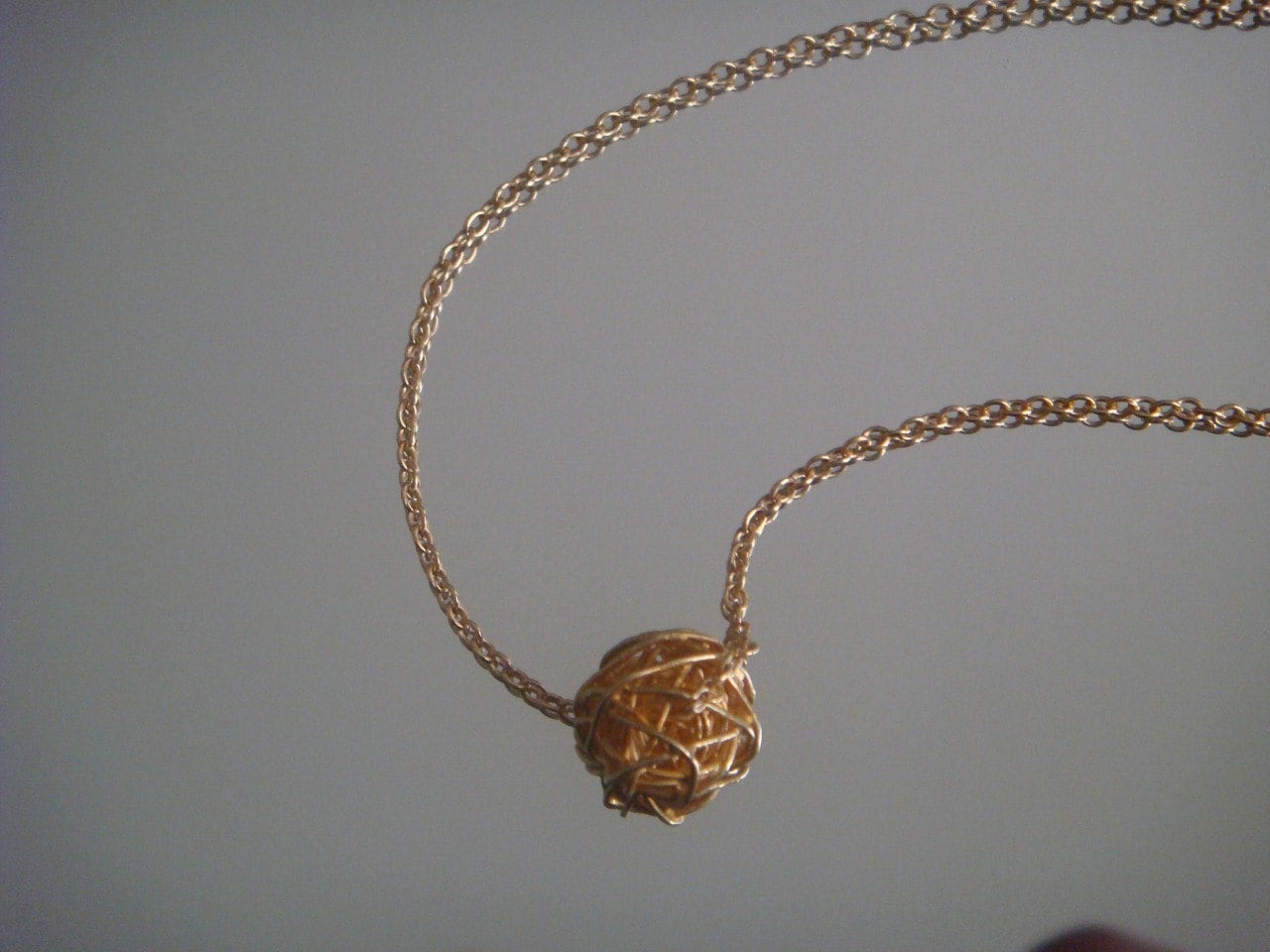 Spun Gold Necklace, Yarn Ball Necklace, Gift for Her Etsy