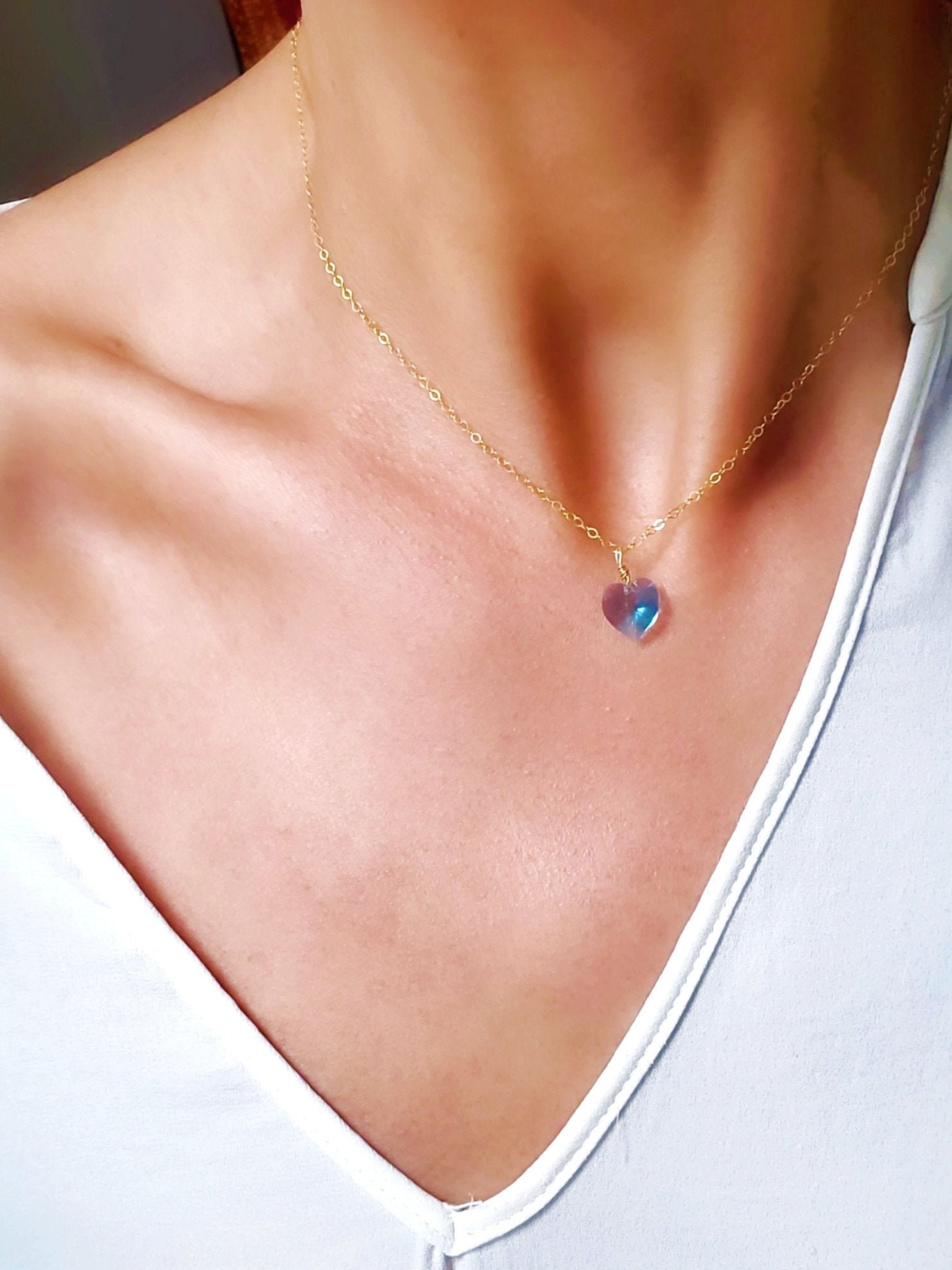 Crystal Heart Satin Choker Luisaviaroma Women Accessories Jewelry Necklaces 