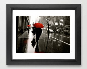 New York City Rainy Day Umbrella Photograph