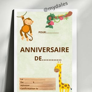 Carte d'invitation anniversaire: Jungle
