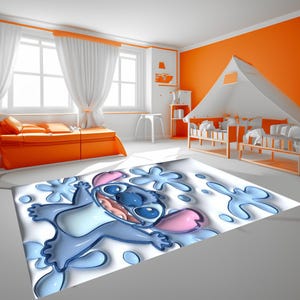 Cartoon Character Rug,Stitch Rug,Kids Room Decor,Nursery Rug,Fun Kids Carpet,Living Room Rug,Kitchen Rug,Luxury Rug,Gift For Her,Gift Idea