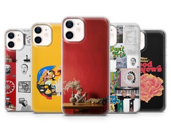 Mac Miller Phone Case Faces Circles for iPhone 17Pro, 16, 15, 14, 13, 12, Samsung S25, S24, S23Fe, S22, A16, A26, A56, Pixel 10, 9Pro