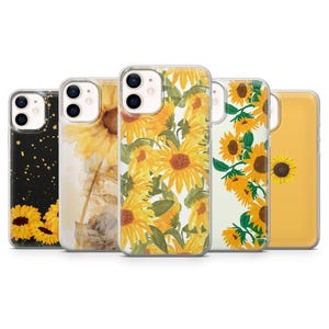 Sunflower Phone Case Cute Floral Flower for iPhone 17Pro, 16, 15, 14, 13, 12, Samsung S25, S24, S23Fe, S22, A16, A26, A56, Pixel 10, 9Pro
