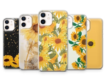 Sunflower Phone Case Cute Floral Flower for iPhone 17Pro, 16, 15, 14, 13, 12, Samsung S25, S24, S23Fe, S22, A16, A26, A56, Pixel 10, 9Pro