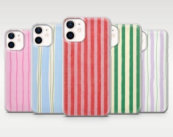 Stripes Phone Case Retro Lines Classic Stripe for iPhone 17Pro 16 15, 14, 13, 12 Samsung S25, S24, S23Fe, S22, A16, A26, A56, Pixel 10, 9Pro