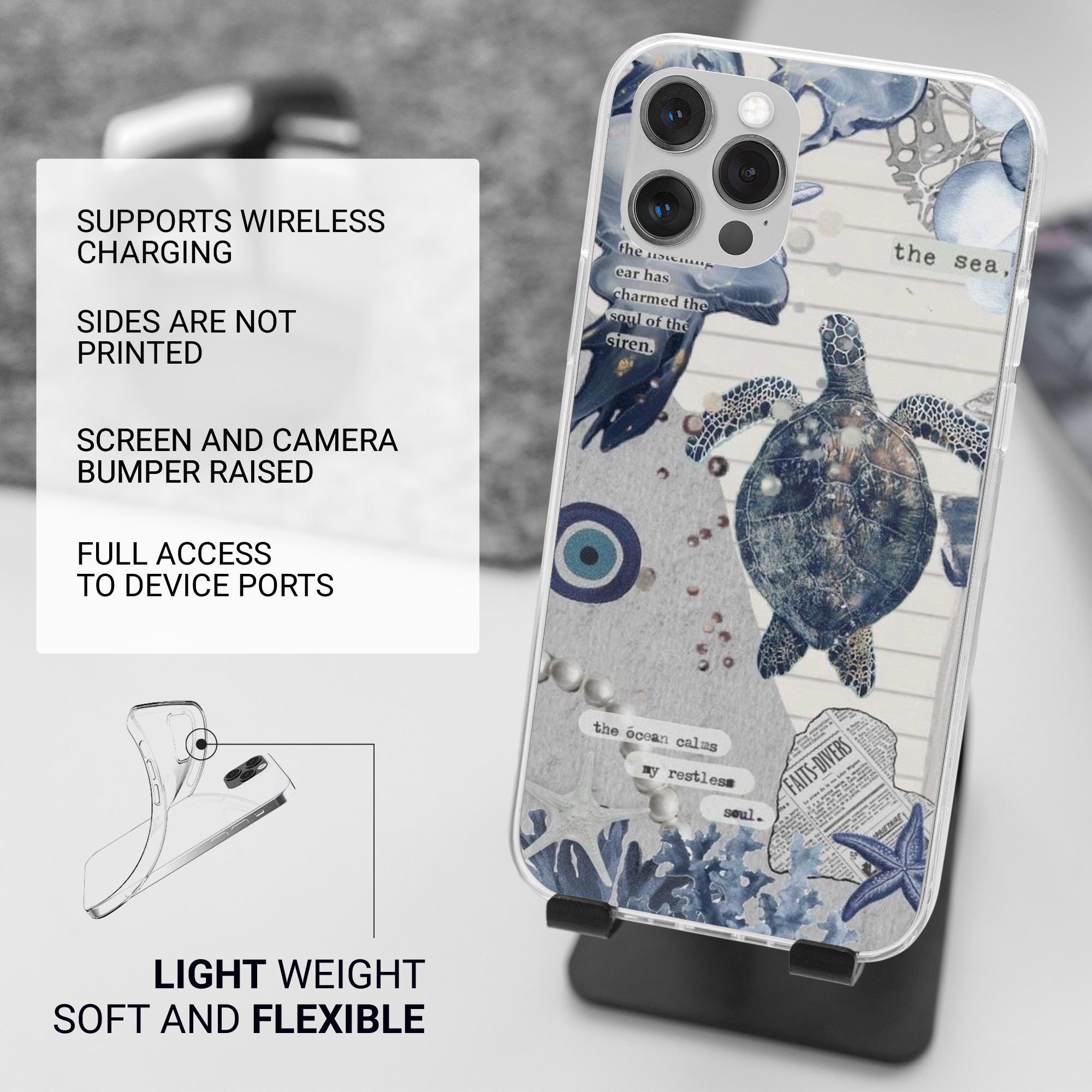Sea Life Phone Case Shell Ocean for iPhone 17pro, 16, 15, 14, 13