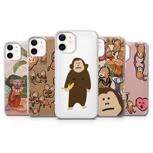 Mobilskal med apa och sött djurmotiv för iPhone 17Pro, 16, 15, 14, 13, 12, Samsung S25, S24, S23Fe, S22, A16, A26, A56, Pixel 10, 9Pro