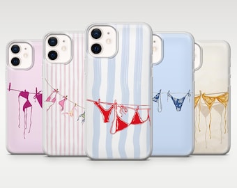 Bikini Phone Case Beachy Summer for iPhone 17Pro, 16, 15, 14, 13, 12, Samsung S25, S24, S23Fe, S22, A16, A26, A56, Pixel 10, 9Pro