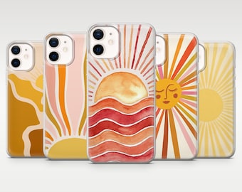 Funda Sun Phone estilo boho artesanal para iPhone 17 Pro, 16, 15, 14, 13, 12, Samsung S25 S24 S23 Fe, S22 A16 A26, A56, Pixel 10, 9 Pro